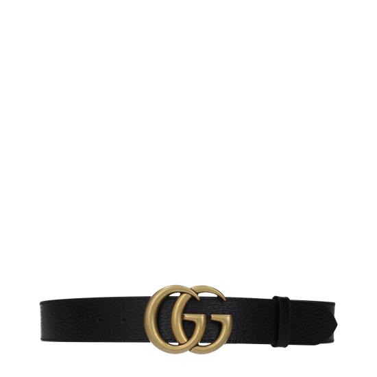  구찌 GG 마몽 더블 G 버클 와이드 레더 벨트 406831DJ20T1000