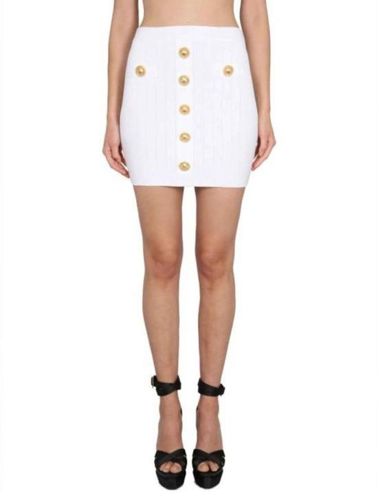  발망 숏 스커트 BF1LB290KB070FA WHITE - BALMAIN