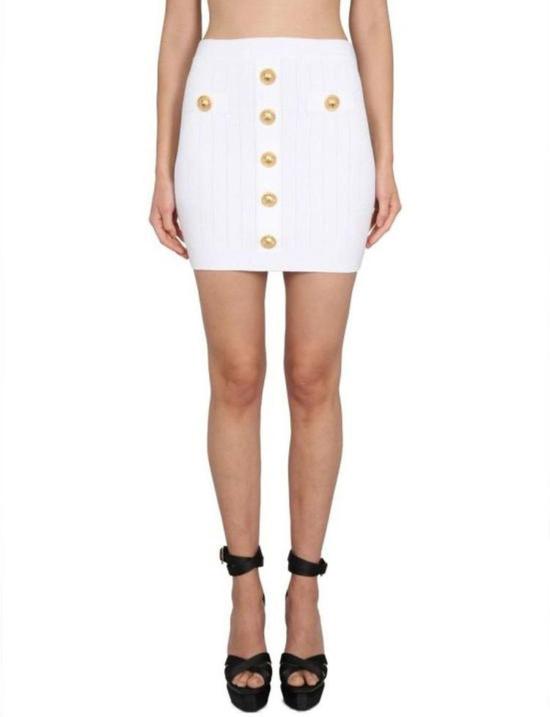  발망 숏 스커트 BF1LB290KB070FA WHITE - BALMAIN