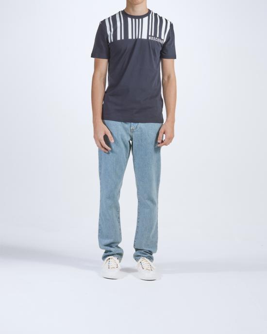 26SS 모스키노 반팔 티셔츠 0712 5241 1555 NERO BIANCO - MOSCHINO