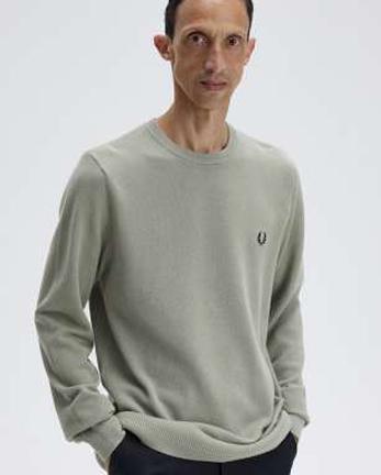 26SS 프레드페리 스웨터 K1309 M37 Seagrass - FRED PERRY