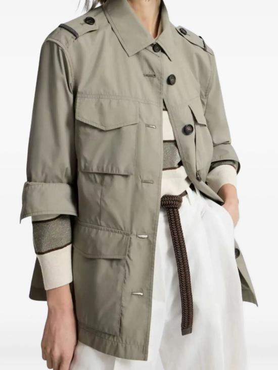 26SS 브루넬로 쿠치넬리 모닐레 테크노 코튼 경량 자켓 MR4577856 C6540 Beige - BRUNELLO CUCINELLI