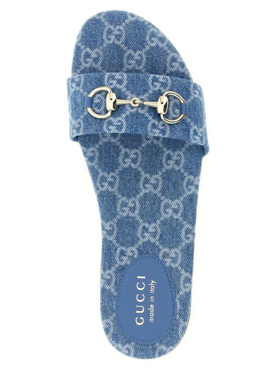 26SS 구찌 홀스빗 슬라이드 샌들 835828FAFGT4746 Light Blue - GUCCI