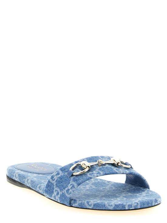 26SS 구찌 홀스빗 슬라이드 샌들 835828FAFGT4746 Light Blue - GUCCI