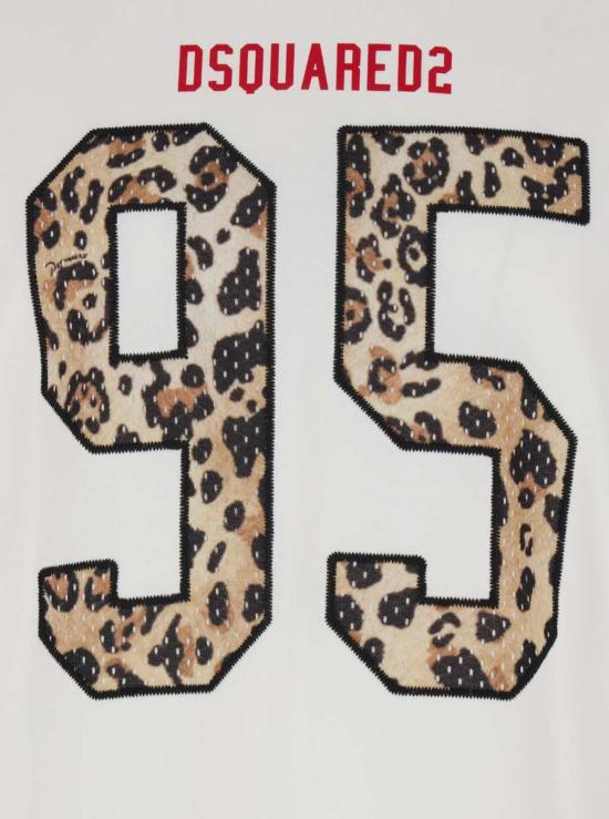  디스퀘어드2 반팔 티셔츠 Dsquared2 티셔츠, 앞면에 대형 로고가 있는 면 소재 - DSQUARED2