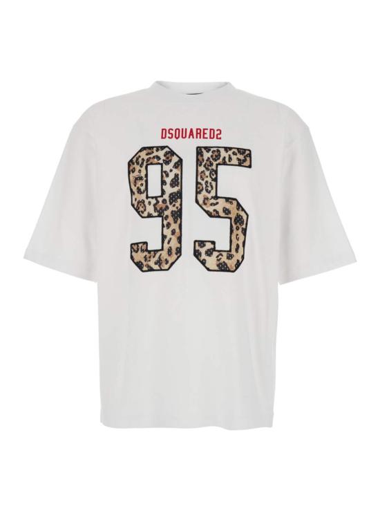  디스퀘어드2 반팔 티셔츠 Dsquared2 티셔츠, 앞면에 대형 로고가 있는 면 소재