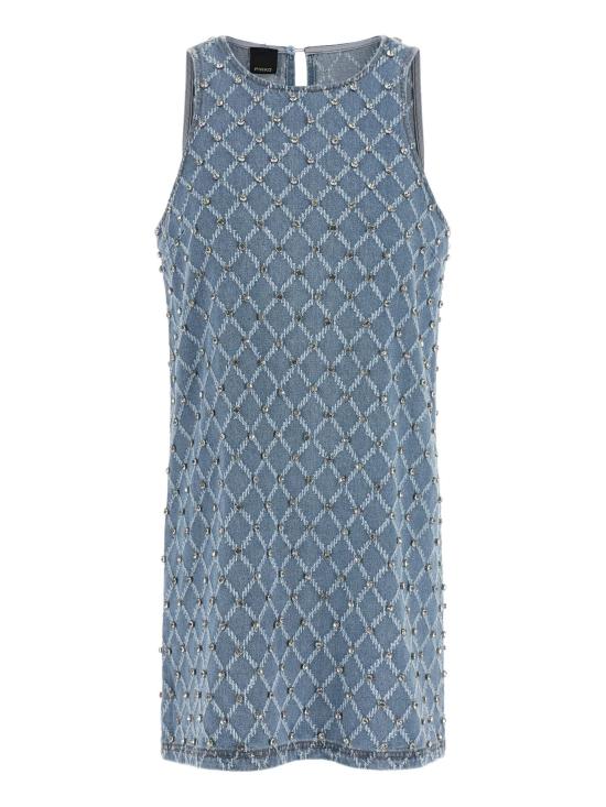 26SS 핑코 미디 원피스 106245 A32NPJE Light denim