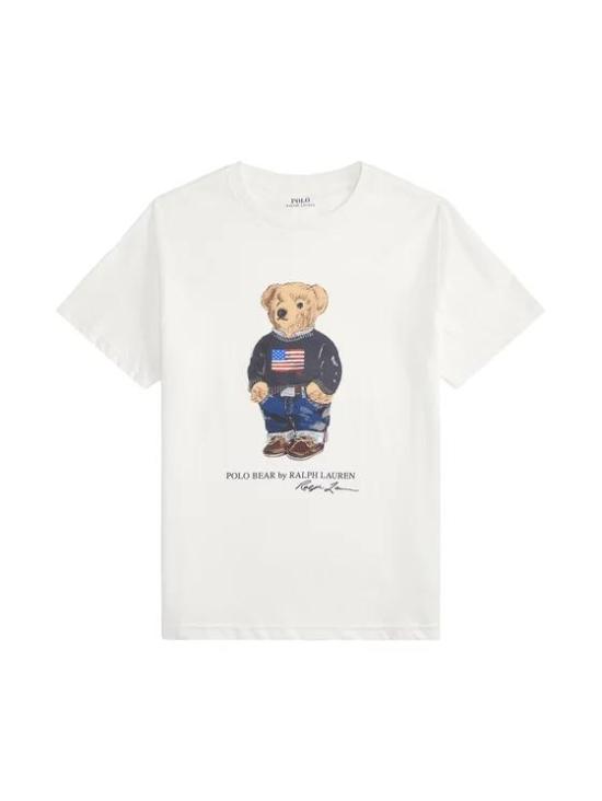 25FW [키즈] 랄프 로렌 티셔츠 323P00508001 100 WHITE CORE BEAR