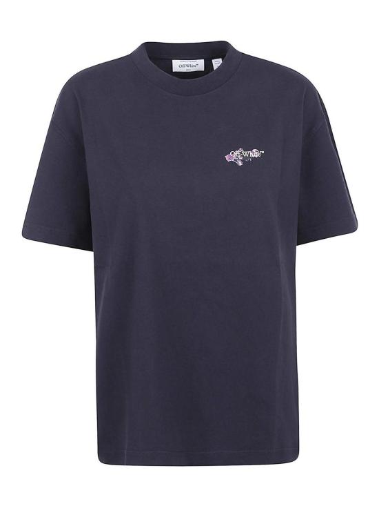 26SS 오프화이트 반팔 티셔츠 OWAA089S26JER0064901 Blue