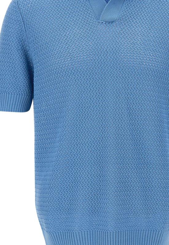 26SS 필리포 드 로렌티스 폴로 티셔츠 PL3MCSK CM7B871 Blue - FILIPPO DE LAURENTIIS