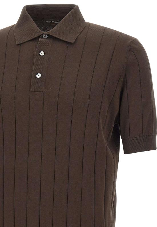 26SS 필리포 드 로렌티스 폴로 티셔츠 PL1MC CR14C190 Brown - FILIPPO DE LAURENTIIS