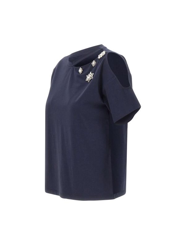 26SS 리우조 반팔 티셔츠 CA6160JS088 P9583 Blue - LIU JO