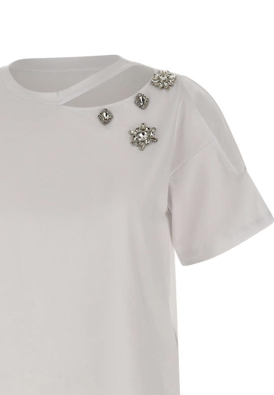 26SS 리우조 반팔 티셔츠 CA6160JS088 11111 White - LIU JO