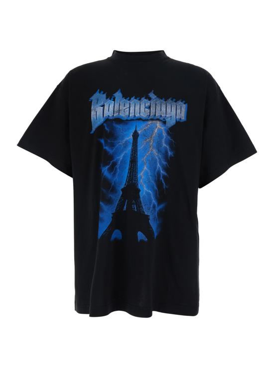 26SS 발렌시아가 반팔 티셔츠 850345TUVE71000 Black