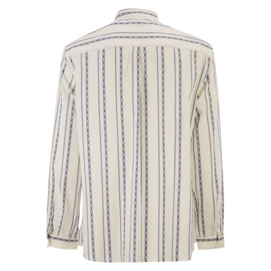 26SS 브루넬로 쿠치넬리 긴팔 셔츠 MA6870625 WHITE BLUE - BRUNELLO CUCINELLI