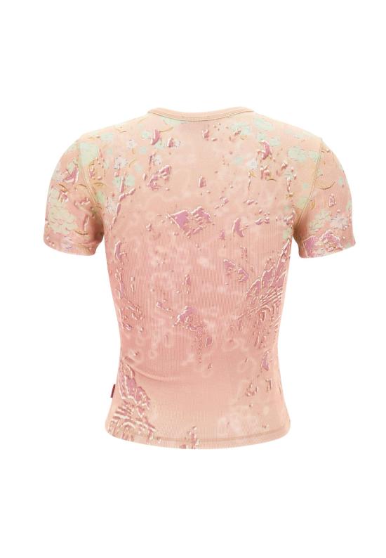 26SS 디젤 반팔 티셔츠 A23538 0BKCK34VA Pink - DIESEL