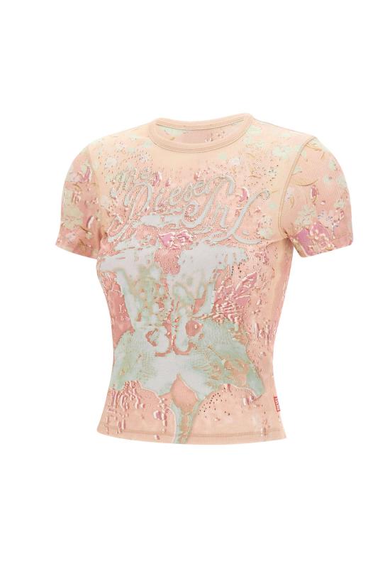 26SS 디젤 반팔 티셔츠 A23538 0BKCK34VA Pink