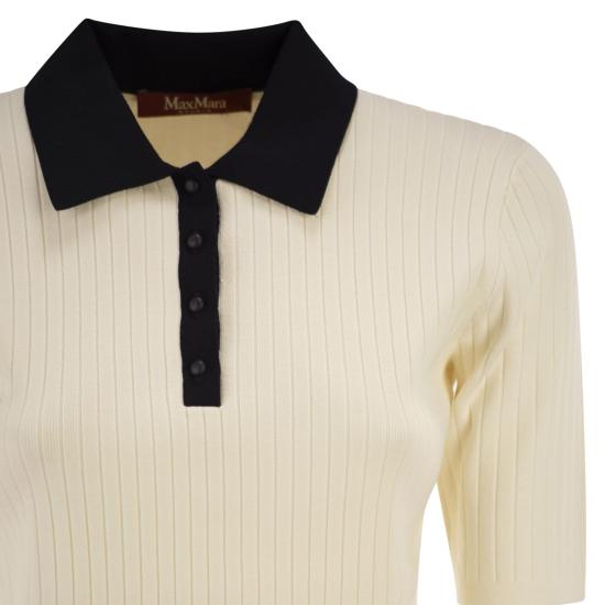 26SS 막스마라 스튜디오 폴로 티셔츠 2616361031600 WHITE BLUE - MAX MARA STUDIO