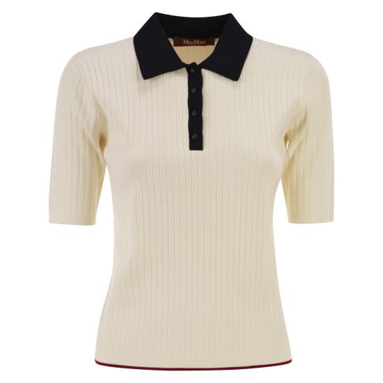 26SS 막스마라 스튜디오 폴로 티셔츠 2616361031600 WHITE BLUE