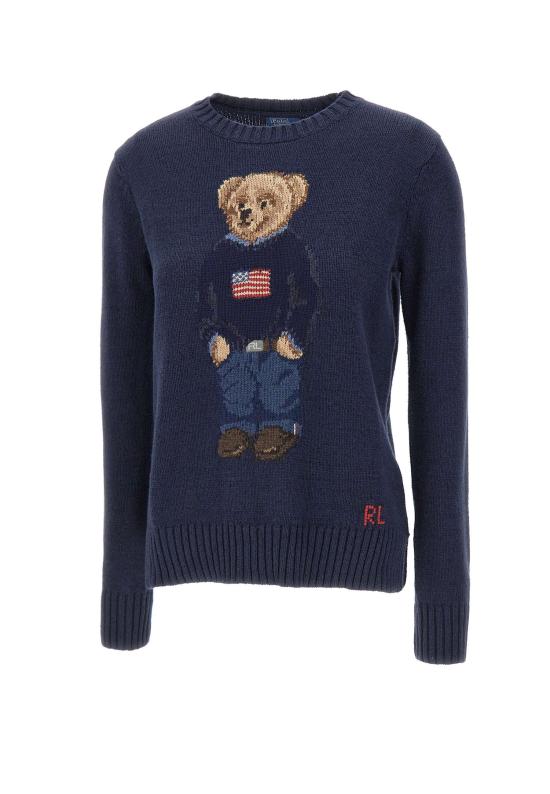  폴로 랄프로렌 베어 코튼&린넨 니트 스웨터 211927070 001 Blue