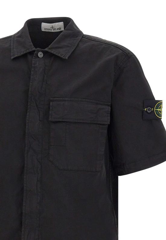 26SS 스톤 아일랜드 반팔 셔츠 1100025S0A10 V0029 Black - STONE ISLAND
