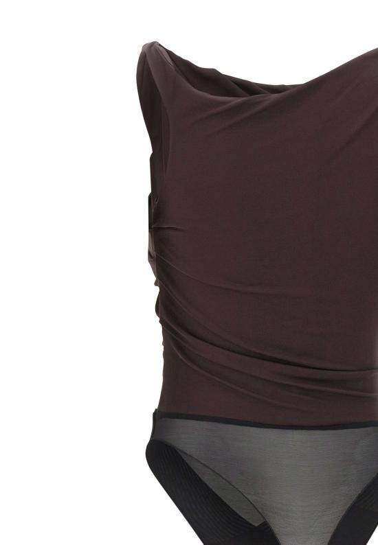 26SS 엘리자베타프랜치 바디수트 티셔츠 BO01361E2 EV9 Brown - ELISABETTA FRANCHI