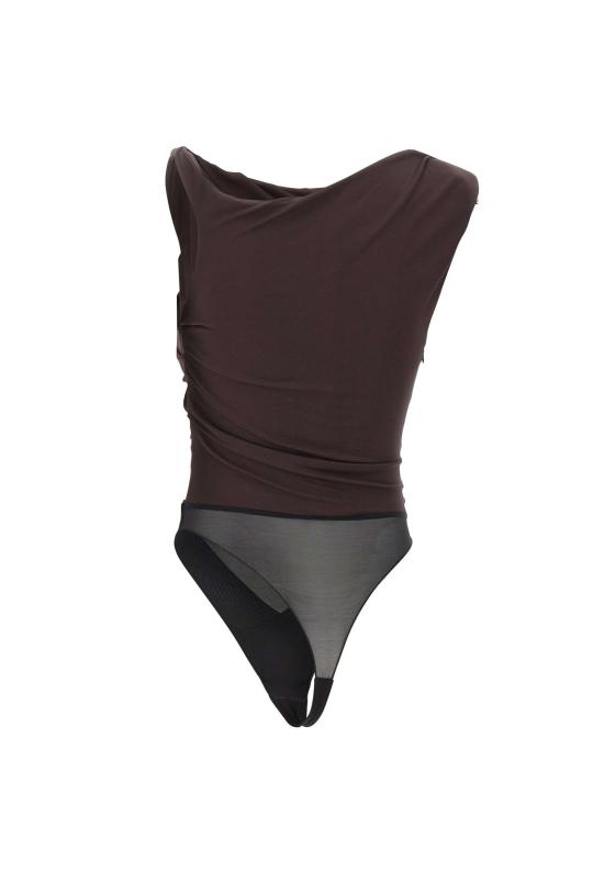 26SS 엘리자베타프랜치 바디수트 티셔츠 BO01361E2 EV9 Brown - ELISABETTA FRANCHI