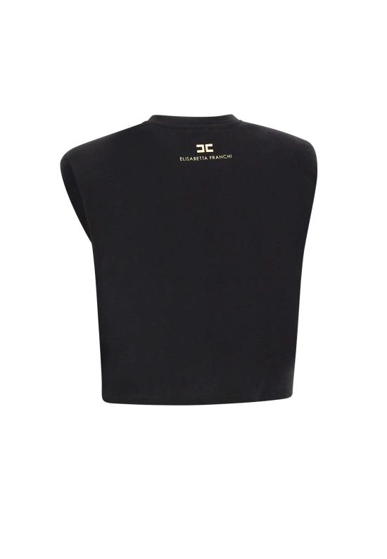 26SS 엘리자베타프랜치 민소매 티셔츠 MA01161E2 110 Black - ELISABETTA FRANCHI