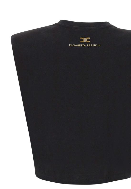 26SS 엘리자베타프랜치 민소매 티셔츠 MA01161E2 110 Black - ELISABETTA FRANCHI