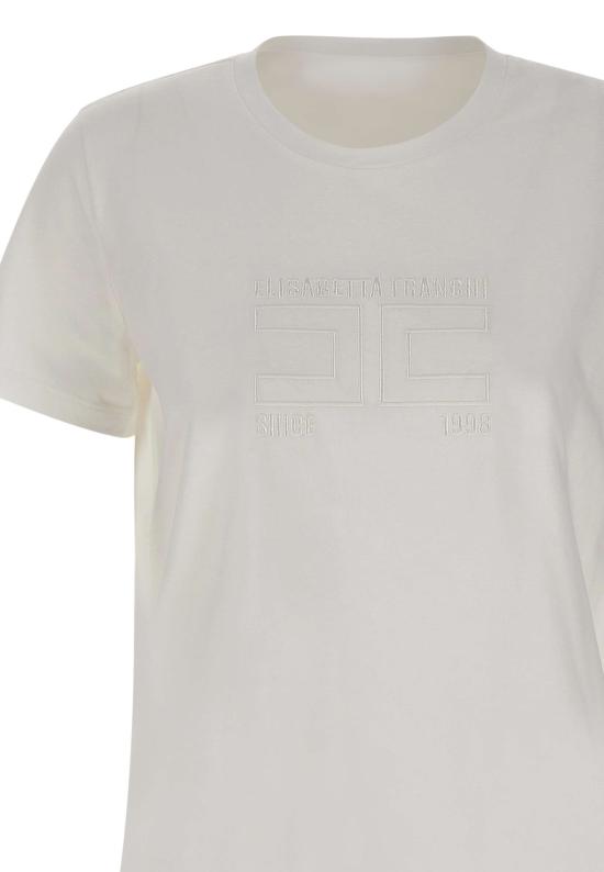 26SS 엘리자베타프랜치 반팔 티셔츠 MA71G61E2 270 White - ELISABETTA FRANCHI