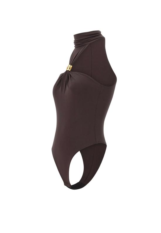 26SS 엘리자베타프랜치 바디수트 티셔츠 BO01761E2 EV9 Brown - ELISABETTA FRANCHI