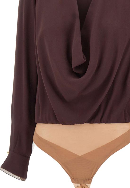 26SS 엘리자베타프랜치 바디수트 티셔츠 CB00261E2 644 Brown - ELISABETTA FRANCHI