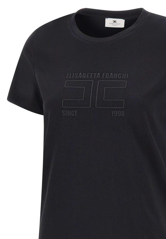 26SS 엘리자베타프랜치 반팔 티셔츠 MA71G61E2 110 Black - ELISABETTA FRANCHI