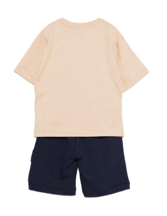 26SS [키즈] 모스키노 캐주얼 세트 HUG00W LCA88 83700 Brown blue - MOSCHINO