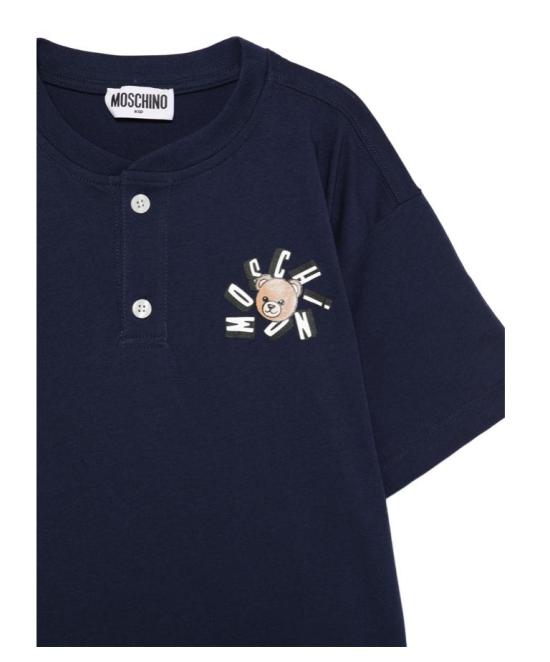 26SS [키즈] 모스키노 캐주얼 세트 HUG00T LYA02 83684 Blue brown - MOSCHINO