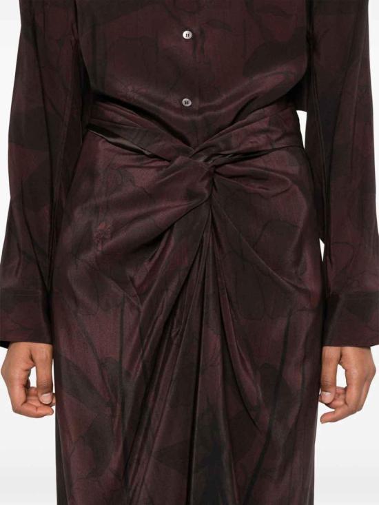  드리스 반 노튼 미디 스커트 108069069703 Brown - DRIES VAN NOTEN