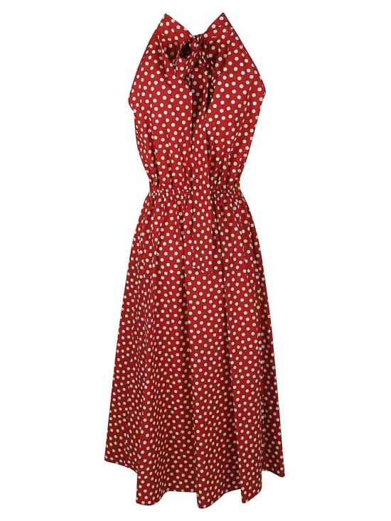 25SS 끄리다 미디 스커트 TAORMINAMIDIDRESSREDPOISWHITE Red - CRIDA