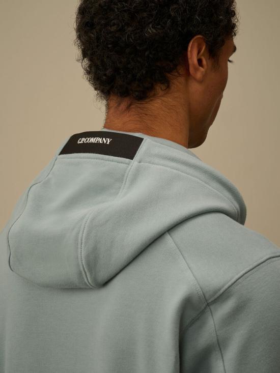 26SS 씨피 컴퍼니 다이애그널 레이즈드 플리스 후드 렌즈 스웨트셔츠 20CMSS714A 005086W809 Avion Blue - C.P. COMPANY
