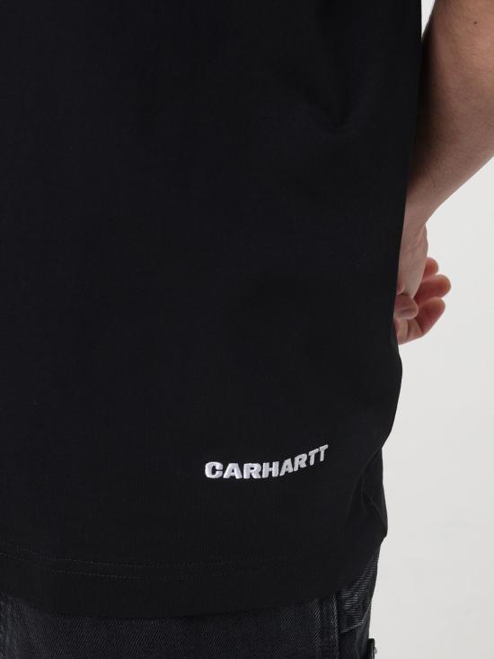 26SS 칼하트 WIP 숏슬리브 링크 스크립트 티셔츠 I031373 0D2XX Black - CARHARTT WIP