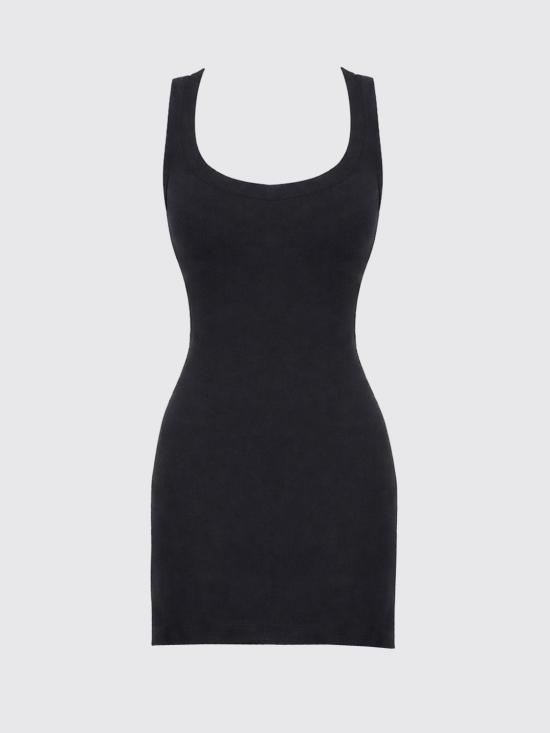 26SS 디 아티코 롱 원피스 260WCA00465VVP002AA 100 Black - THE ATTICO