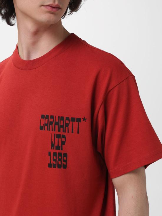 26SS 칼하트 WIP 숏슬리브 블록 티셔츠 I036231 3IXXX Red - CARHARTT WIP