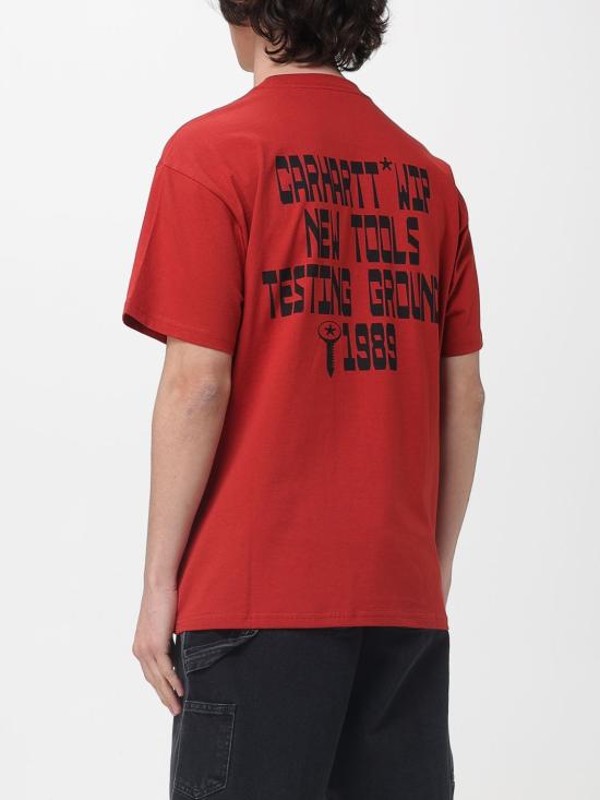 26SS 칼하트 WIP 숏슬리브 블록 티셔츠 I036231 3IXXX Red - CARHARTT WIP