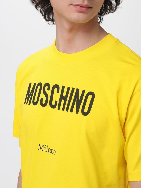 26SS 모스키노 반팔 티셔츠 07130241 1027 Yellow - MOSCHINO