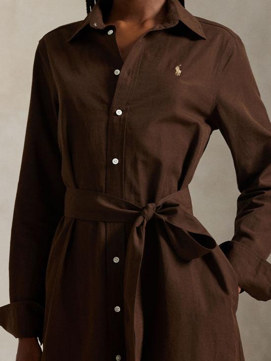 26SS 랄프 로렌 미디 원피스 211A96346 003 Brown - RALPH LAUREN