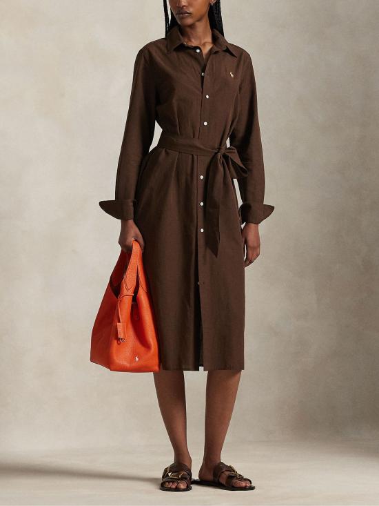 26SS 랄프 로렌 미디 원피스 211A96346 003 Brown - RALPH LAUREN