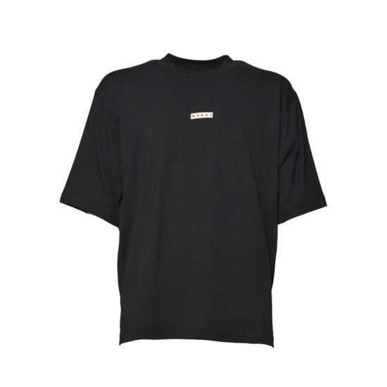 26SS 마르니 반팔 티셔츠 HUMU0223X6UTCZ57 00N99 Black