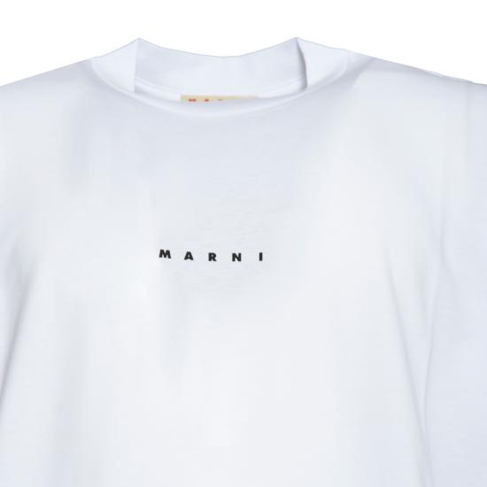 26SS 마르니 스몰 로고 프린팅 오버핏 HUMU0223P1USCS87 LOW01 White - MARNI