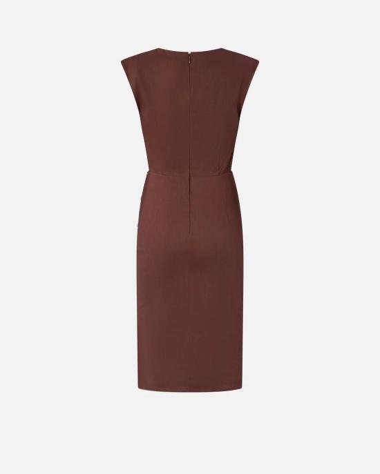 26SS 핑코 미디 원피스 106521A34I L78 Marrone terra x piante - PINKO