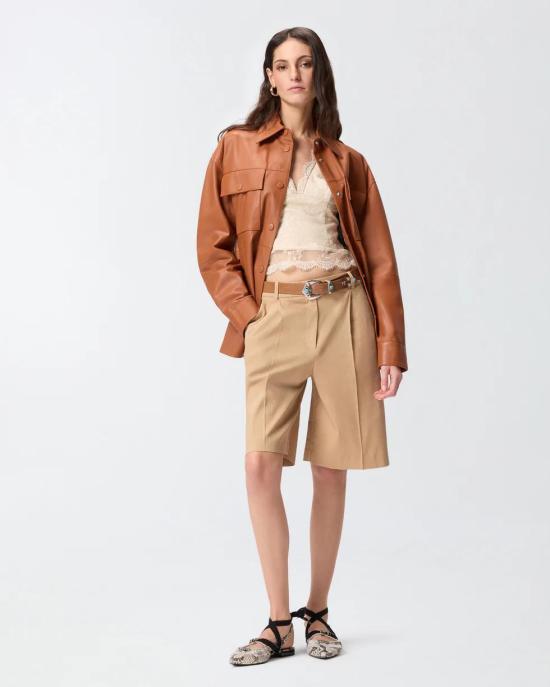 26SS 핑코 숏팬츠 106594A34I D41 Beige chantilly - PINKO