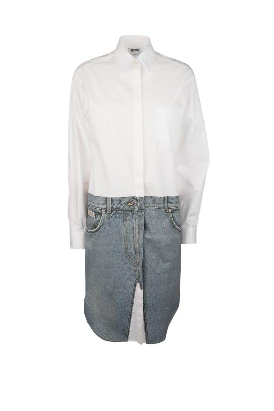 26SS 모스키노 미디 원피스 04620531 1001 FANTASIA BIANCO